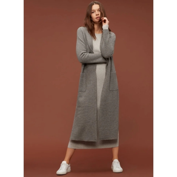 BABATON Group By Babaton Streep Sweater Dress Grey Maxi XXS 2XS Small ARITZIA - Picture 4 of 11